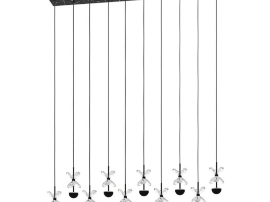 Φωτιστικό Οροφής - Ράγα Pianopoli 2 390278 87x12x150cm Led Led Black-Clear Eglo
