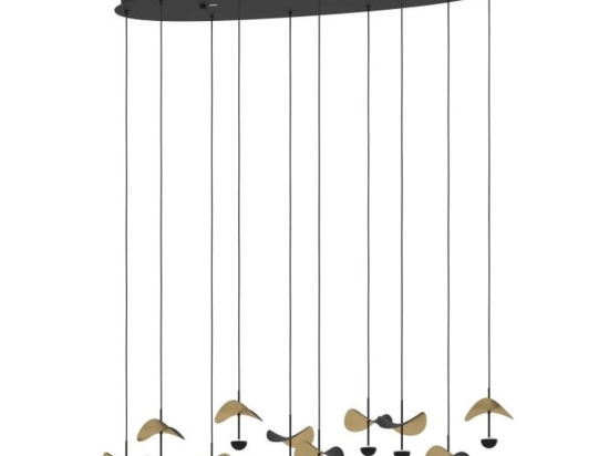 Φωτιστικό Οροφής Dracera 390342 112x33x150cm Led Black-Gold Eglo