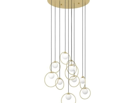 Φωτιστικό Οροφής Portocolom 390345 58x150cm Led Gold-White Eglo