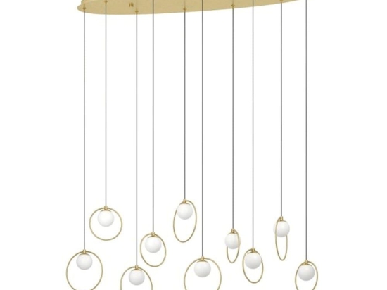 Φωτιστικό Οροφής Portocolom 390347 116x26x150cm Led Gold-White Eglo