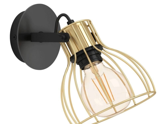 Φωτιστικό Τοίχου Sambatello 900382 26x15x22cm 1xE27 Black-Gold Eglo