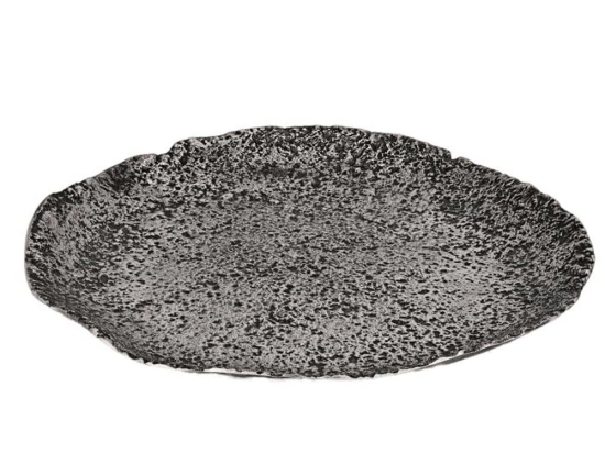 Διακοσμητικός Δίσκος Forleyet 427039 Φ42x4cm Silver Eglo Αλουμίνιο