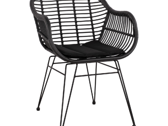 ΠΟΛΥΘΡΟΝΑ ΜΕ ΜΑΞΙΛΑΡΙ ΜΕΤΑΛΛΙΚΗ ALLEGRA HM5450.22 ΜΕ WICKER ΜΑΥΡΟ 57,5x60x82Υ εκ.