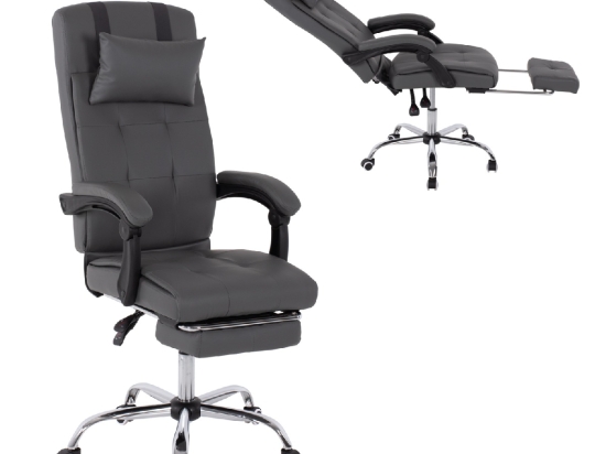 ΠΟΛΥΘΡΟΝΑ ΓΡΑΦΕΙΟΥ ΔΙΕΥΘΥΝΤΙΚΗ ΓΚΡΙ HM1057.20 ΜΕ ΠΤΥΣΣΟΜΕΝΟ ΥΠΟΠΟΔΙΟ 58x71x128Y εκ.