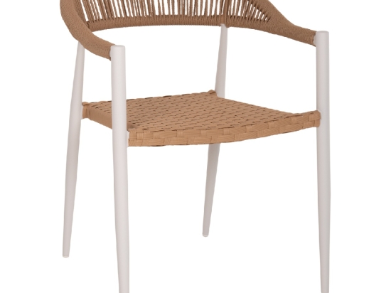 ΠΟΛΥΘΡΟΝΑ ΑΛΟΥΜΙΝΙΟΥ ΛΕΥΚΗ PΕ RATTAN ΜΠΕΖ HM5854.11 56x60x78 εκ.
