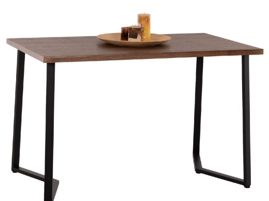 ΤΡΑΠΕΖΙ ΤΡΑΠΕΖΑΡΙΑΣ JAY HM9531 MDF ΚΑΡΥΔΙ-ΜΑΥΡA ΜΕΤΑΛΛΙΚΑ ΠΟΔΙΑ 120x70x76Υεκ.