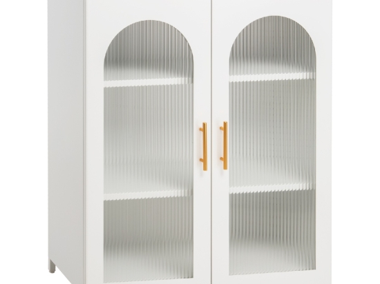 ΜΕΤΑΛΛΙΚΟ ΝΤΟΥΛΑΠΙ ΒΙΤΡΙΝΑ CARIL HM9571.02 ΛΕΥΚΟ 80x37-40x102Yεκ.
