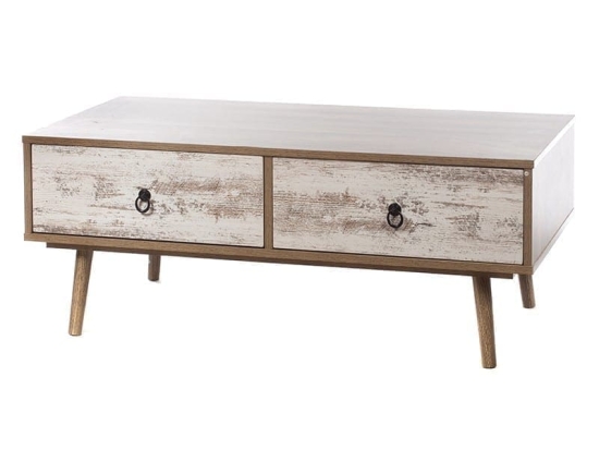 Artekko Τραπέζι Σαλονιού MDF Khrisna 100x51x39 Φυσικό/Κρεμ