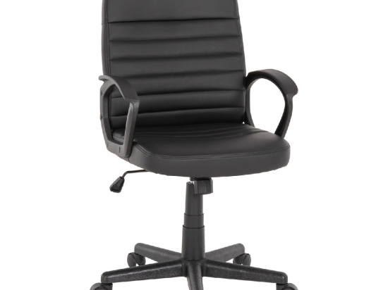 ΚΑΡΕΚΛΑ ΓΡΑΦΕΙΟΥ THEONI HM1189.01 PU ΔΕΡΜΑ ΜΑΥΡΟ ΧΡΩΜΑ 55x65x100Υεκ.