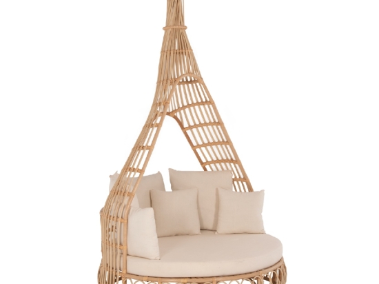 ΚΑΝΑΠΕΣ ΕΞΩΤ.ΧΩΡΟΥ ΣΤΡΟΓΓΥΛΟΣ MARJOM HM9765 ΦΥΣΙΚΟ RATTAN-ΕΚΡΟΥ ΥΦΑΣΜΑ Φ148x287Υεκ.