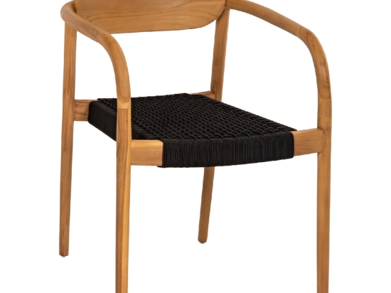 ΠΟΛΥΘΡΟΝΑ OSLO HM9636.02 ΞΥΛΟ TEAK ΦΥΣΙΚΟ & ΜΑΥΡΟ ΣΧΟΙΝΙ 55x54x80Y εκ.