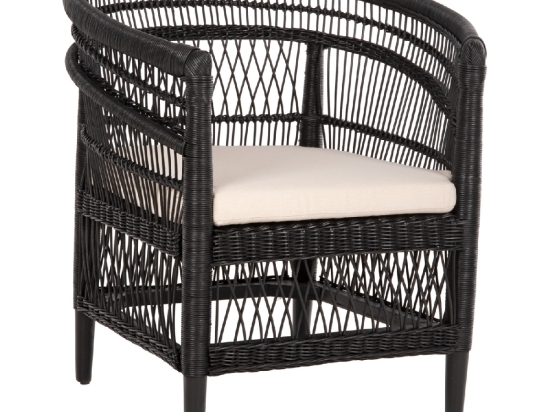 ΠΟΛΥΘΡΟΝΑ MALAWI HM9635.03 ΞΥΛΟ ΜΑΟΝΙ ΜΕ RATTAN ΜΑΥΡΟ-ΛΕΥΚΟ ΜΑΞΙΛΑΡΙ 80x70x86Υεκ.