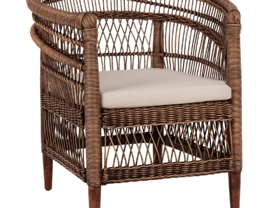 ΠΟΛΥΘΡΟΝΑ MALAWI HM9635.01 ΞΥΛΟ ΜΑΟΝΙ ΜΕ RATTAN ΚΑΦΕ-ΛΕΥΚΟ ΜΑΞΙΛΑΡΙ 80x70x86Υεκ.