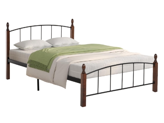 ΚΡΕΒΑΤΙ MAKAI ΜΕΤΑΛΛΟ ΞΥΛΟ ΚΑΡΥΔΙ ΣΤΡΩΜΑ 120X200 HM668