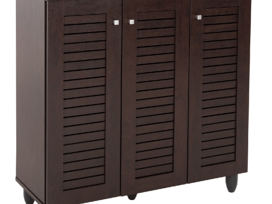 ΠΑΠΟΥΤΣΟΘΗΚΗ-ΝΤΟΥΛΑΠΑ PROLLY HM9609.01 ΜΕΛΑΜΙΝΗ WENGE-3ΠΟΡΤΕΣ-4ΡΑΦΙΑ 87x32x88Υεκ.