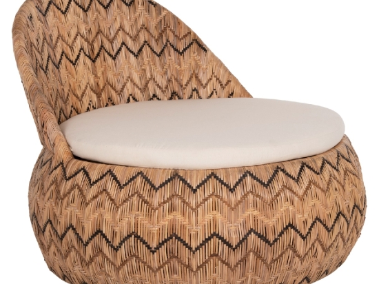 ΠΟΛΥΘΡΟΝΑ ΣΤΡΟΓΓΥΛΗ LADLON HM5992 RATTAN ΦΥΣΙΚΟ-ΕΚΡΟΥ ΜΑΞΙΛΑΡΙ 97x97x76Υεκ.
