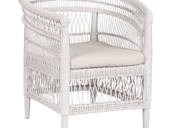 ΠΟΛΥΘΡΟΝΑ MALAWI HM9635.02 ΞΥΛΟ ΜΑΟΝΙ ΜΕ RATTAN ΛΕΥΚΟ-ΛΕΥΚΟ ΜΑΞΙΛΑΡΙ 80x70x86Υεκ.