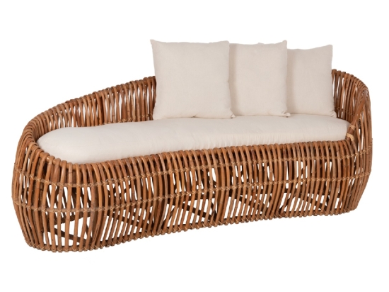 ΚΑΝΑΠΕΣ-ΑΝΑΚΛΙΝΤΡΟ LANTRY HM5991 ΦΥΣΙΚΟ RATTAN- ΛΕΥΚΑ ΜΑΞΙΛΑΡΙΑ 215x60x78Yεκ.
