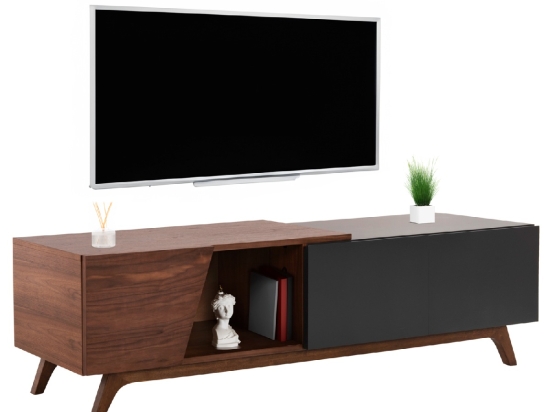 ΕΠΙΠΛΟ ΤΗΛΕΟΡΑΣΗΣ HUDSON HM9748 MDF ΚΑΠΛΑΜΑΣ ΚΑΡΥΔΙΑΣ ΚΑΡΥΔΙ&ΣΚΟΥΡΟ ΓΚΡΙ 180x40x50Υ
