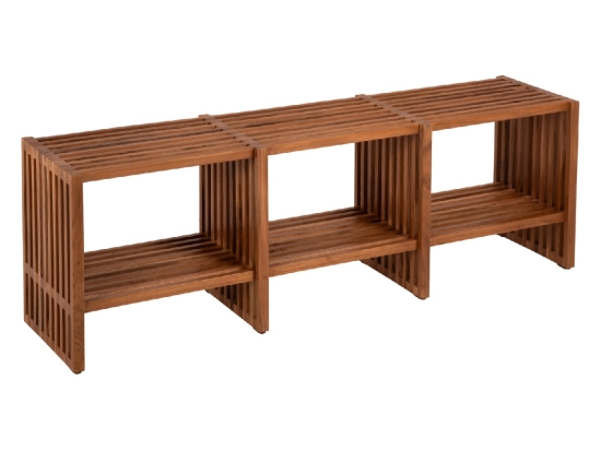 ΚΟΝΣΟΛΑ NYA HM9831 ΜΑΣΙΦ ΞΥΛΟ TEAK ΣΕ ΦΥΣΙΚΟ ΧΡΩΜΑ 130x29,5x46Υ εκ.