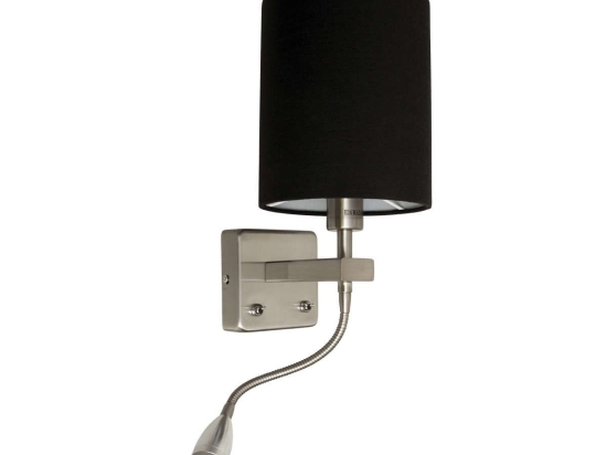 Φωτιστικό Τοίχου-Απλίκα Black 15x18cm VK/04033/MC/B VKLed Αλουμίνιο, Ύφασμα