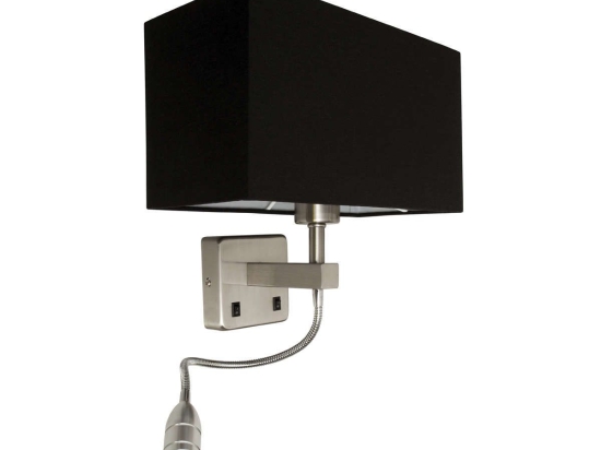 Φωτιστικό Τοίχου-Απλίκα Black 30x15x17cm VK/04034/MC/B VKLed Αλουμίνιο, Ύφασμα
