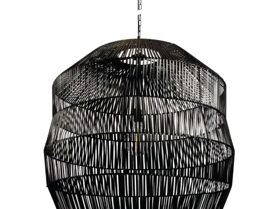 Φωτιστικό Οροφής Rattan 78X78 Black VK/03147/PE/78 VKLed Rattan, Μέταλλο