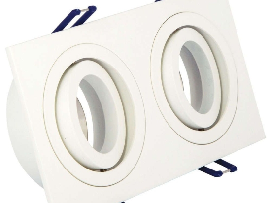 Σποτ Χωνευτό Διπλό VK/03014G/2/W 17,6x9,3x2,8cm 2xGU10 35W White VKLed Ορθογώνιο