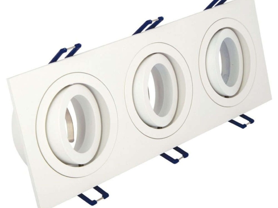 Σποτ Χωνευτό Τριπλό VK/03014G/3/W 25,5x9,3x2,8cm 3xGU10 35W White VKLed Ορθογώνιο