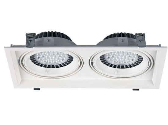 Σποτ Χωνευτό Διπλό VK/03116/2/W 32,5x17,5x4.5cm 2xGU10/G53 50W White VKLed Ορθογώνιο