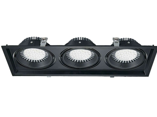 Σποτ Χωνευτό Τριπλό VK/03116/3/B 47,5x17,5x4,5cm 3xGU10/G53 50W Black VKLed Ορθογώνιο