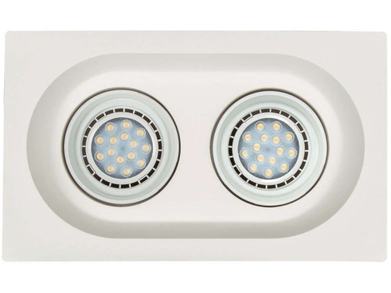 Φωτιστικό Οροφής Χωνευτό Διπλό VK/09009 40,6x25x7,5cm 1xG53 50W White VKLed