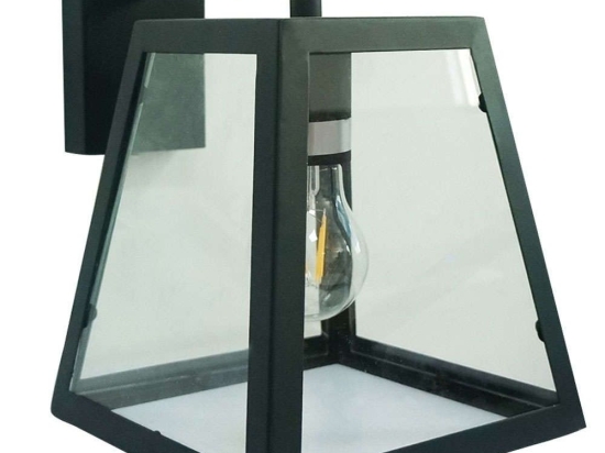 Φωτιστικό Τοίχου-Απλίκα VK/03156/WA/B 19x25cm 1xΕ27 40W Black-Clear VKLed
