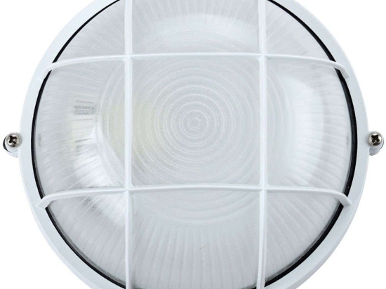 Φωτιστικό Τοίχου Με Πλέγμα VK/01012/W Φ24x12,8cm 1xE27 60w IP44 White VKLed