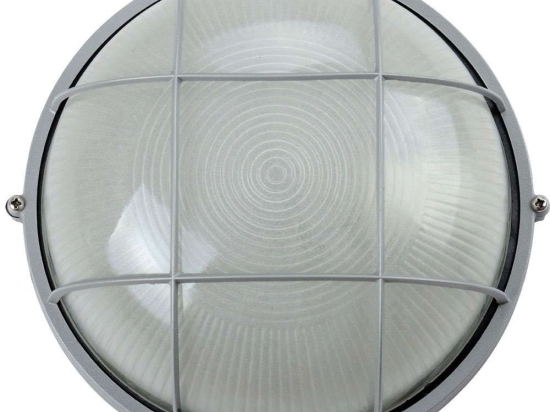 Φωτιστικό Τοίχου Με Πλέγμα VK/01012/G Φ24x12,8cm 1xE27 60w IP44 Grey VKLed