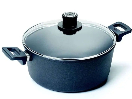 Κατσαρόλα Αντικολλητική Titanium Nowo 128ILL 28cm 6lt Clear-Black Woll 28cm Αλουμίνιο