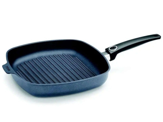 Τηγάνι - Γκριλιέρα Αντικολλητική Diamond Lite 628-1DPS 28x28cm Black Woll 28cm Αλουμίνιο
