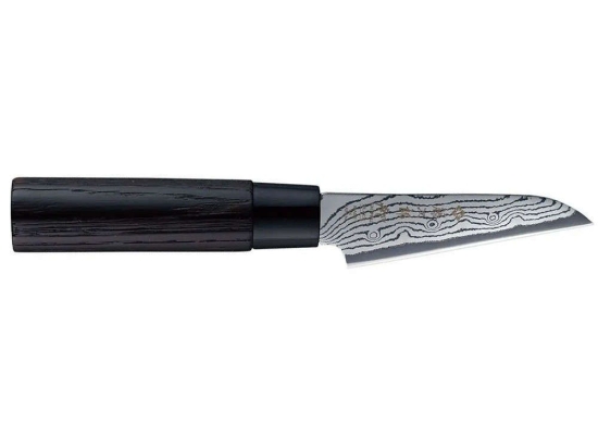 Μαχαίρι Ξεφλουδίσματος Shippu Black FD-1591 9cm Από Δαμασκηνό Ατσάλι Silver-Black Tojiro Ατσάλι,Ξύλο