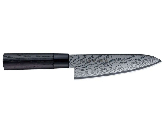 Μαχαίρι Chef Shippu Black FD-1593 18cm Από Δαμασκηνό Ατσάλι Silver-Black Tojiro Ατσάλι,Ξύλο