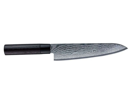 Μαχαίρι Chef Shippu Black FD-1595 24cm Από Δαμασκηνό Ατσάλι Silver-Black Tojiro Ατσάλι,Ξύλο
