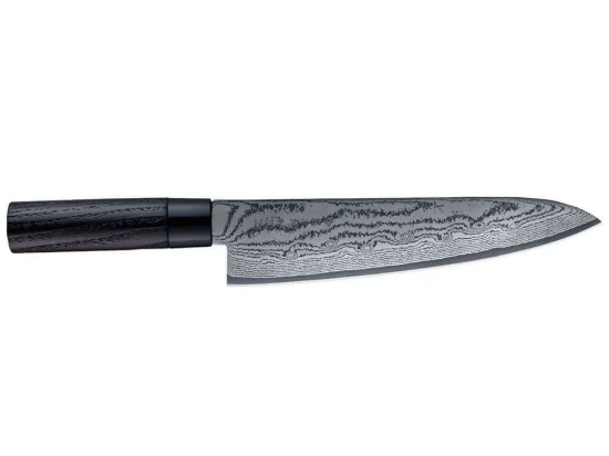 Μαχαίρι Chef Shippu Black FD-1596 27cm Από Δαμασκηνό Ατσάλι Silver-Black Tojiro Ατσάλι,Ξύλο