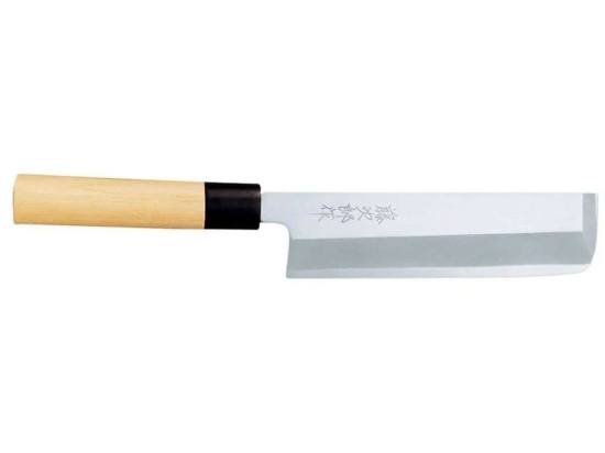 Μαχαίρι Nakiri Various F-919 18cm Από Ατσάλι Shirogami Natural-Chrome Tojiro Ατσάλι,Ξύλο
