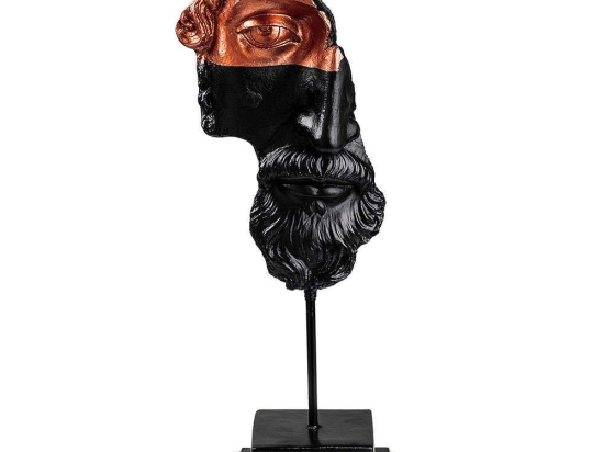 Διακοσμητικό Αγαλματίδιο Zeus 565TNL1195 15x14x50cm Black-Bronze Aberto Design Πολυέστερ