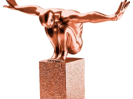 Διακοσμητικό Αγαλματίδιο Sauter 891TNL3666 50x20x43cm Copper Aberto Design Πολυέστερ