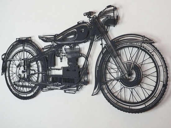 Διακοσμητικό Τοίχου Cafe Racer 507ATP1114 47x100cm Black Wallity Ατσάλι