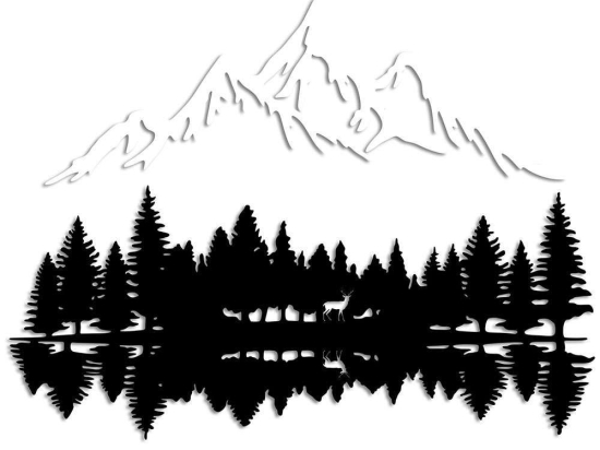 Διακοσμητικό Τοίχου Nature And Mountain 891TNL3174 62x22cm Black-White Wallity Metal