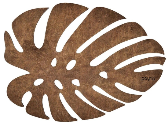 Σουπλά Monstera (Σετ 4Τμχ) 790PYN1122 33x45cm Walnut Hermia Ξύλο