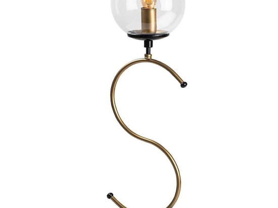 Φωτιστικό Επιτραπέζιο Royal 942FLG1858 18x19x57cm E14 40W Black-Gold Opviq