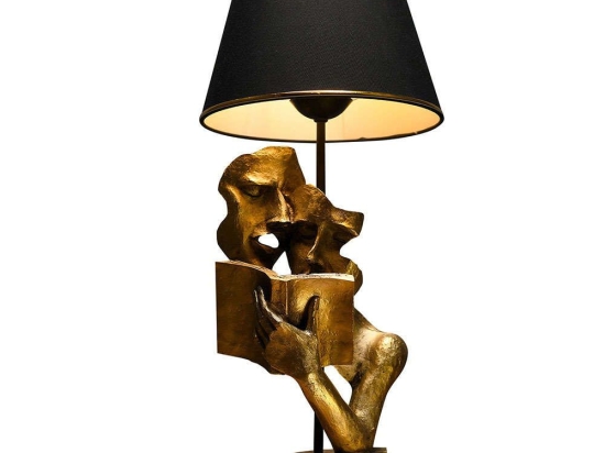 Φωτιστικό Επιτραπέζιο Lecture 390FLH1726 23x23x57cm E27 45 60W Black-Gold Opviq