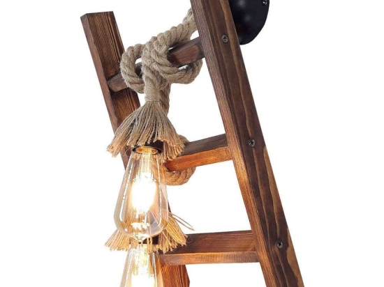 Φωτιστικό Τοίχου - Απλίκα Merdiven 806ALD1481 23x25x44cm 2xE27 40W Natural-Brown Opviq